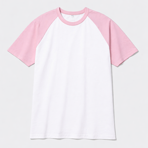 Camiseta de Manga Corta Raglán Extra Grande para Hombre, Diseño Personalizado, 100% Algodón, Tejido Grueso, Color Sólido, Lisa - Product Image 3