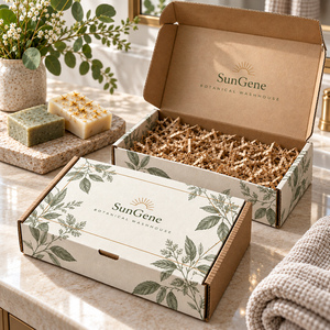 Boîte d'emballage en carton ondulé SunGene Botanical Washhouse pour collection de savons artisanaux - Product Image 5