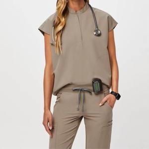 Uniforme Médico Personalizado con Logotipo para Mujer, Cuello Alto, Tela Popelina con 72% Poliéster, Detección de Agujas - Product Image 2