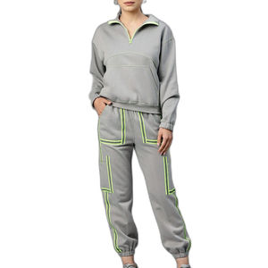 Survêtements de jogging personnalisables pour femmes grandes tailles, légers, coupe-vent, avec bandes latérales, pour l'hiver - Product Image 3