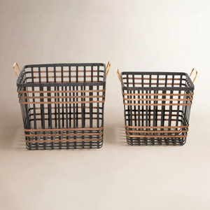 Wholesale Stainless Steel <b>Wire</b> <b>Storage</b> <b>Basket</b> With Integrated Handles Metal Organizer For Kitchen Pantry Bathroom And Closet - Product Image 4