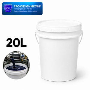20L Plastic Printing Ink <b>Bucket</b> <b>with</b> Flat <b>Lid</b>, Heavy Duty PP Pail for Offset Ink, Screen Printing Ink and Industrial Printing Ma - Product Image 1