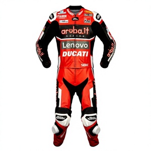 Traje de Carreras Scott Redding WSBK Rucati MotoCP, 1.3mm, Cuero Vacuno y de Canguro, Mono de Motociclismo con Protección CE - Product Image 1
