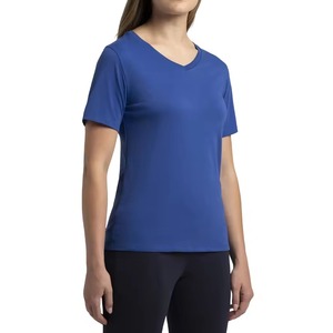 Camisetas de Cuello en V para Mujer, Personalizadas al por Mayor, de Manga Corta, Casuales de Verano, de Algodón Transpirable, Ajustadas, Tops - Product Image 2