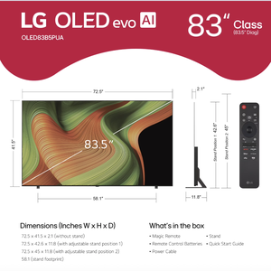 ทีวีสมาร์ทพลาสติก OLED รุ่น BEST 83" B5 Series AI WebOS 25,8 B5PUA - Product Image 3