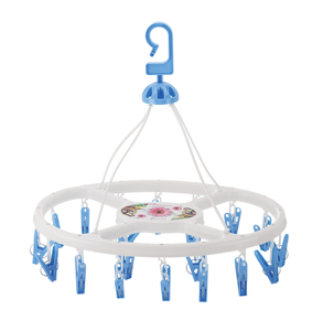 20 Clip Round Clothes <b>Drying</b> <b>Rack</b> With Blue Clips Hook Type Plastic Hanger For Laundry Room Multifunctional Durable Design - Product Image 4