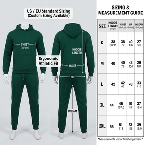 OEM Custom Printed Blank Fleece Hoodie Sweatpants Set 350 GSM Heavy Cotton Men Plain Tracksuit Set Wholesale <b>Jogging</b> <b>Suits</b> - Product Image 6