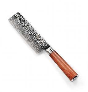 Couteau forgé à la main – Couteau de chef japonais en acier inoxydable martelé avec manche en bois - Product Image 1