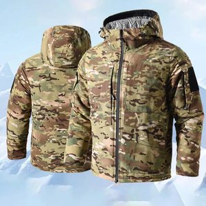 Parkas d'hiver M65 unisexes, vestes tactiques 30 Camo, imperméables, en nylon/coton, avec capuche, coupe-vent pour la chasse - Product Image 1