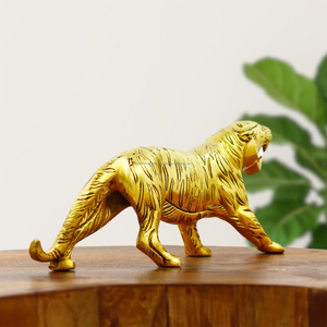 Estatua de Tigre de Latón de Primera Calidad, Hecha a Mano, Estilo Art Deco, Escultura de Animal de Metal, Adorno Decorativo para Mesa, Decoración de Interiores - Product Image 3