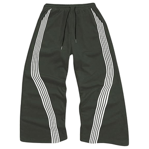 Pantalon de jogging molletonné épais personnalisé pour homme, style streetwear color block, bas de survêtement décontracté pour la gym et le sport - Product Image 1
