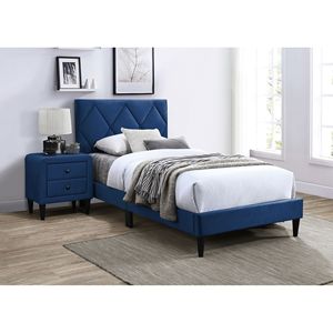 Comodino in Velluto Blu Navy con Design Elegante, 2 Cassetti e Gambe in Vetro Temperato, Arredamento Splendido per Camera da Letto - Product Image 6