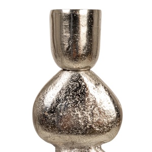 Nordic Style Zen Metal Taper Holder Silver Plated Bubbles Design Candle Stand Elegant Contemporary <b>Tabletop</b> Centerpiece - Product Image 2