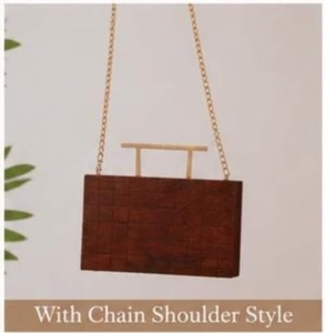 Bolso de Mano de Madera Natural, Hecho a Mano, de Lujo para Mujer, Elegante Bolso de Noche para Bodas y Fiestas - Product Image 5