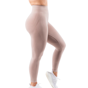 Leggings de sport pour femme rose clair, taille ultra haute, à compression, pour gym, fitness, yoga, entraînement, extensibles, vêtements de sport athlétiques - Product Image 3