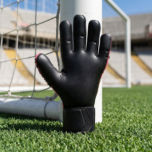 New German Latex Professional Red Goalkeeper Gloves Breathable Light Weight Figure Protective Elastic Strap Negative Strap - Product Image 3
