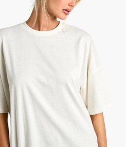 T-shirts unisexes en coton 100% OEM, coupe ajustée, col à nœud, couleur kaki unie, col rond, manches courtes, été, décontracté, grande taille - Product Image 4