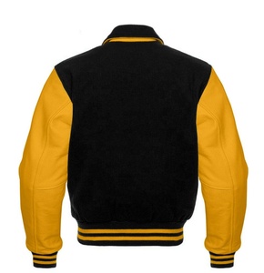 Customizable Men's Plus Size Varsity <b>Jacket</b> Stylish Wool Body with Genuine PU Leather Sleeves <b>Patchwork</b> Embroidery Winter Wear - Product Image 4