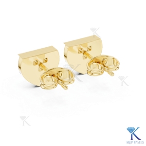 Lab Grown Diamond Geometric Shield <b>Stud</b> Earrings 3 Stone Cluster 14K 18K Solid Gold Fine Women Jewelry Anniversary Bridal Gift - Product Image 6