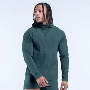 Latest Design Wholesale Custom Logo Men's Full Length <b>Zip</b>-Up Solid Long Sleeve Sweatshirt Slim Fit Lightweight Windproof <b>Hooded</b> - Product Image 1