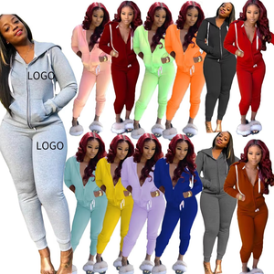 Solid Pocket Zippered Hoodie+Long Pants Playsuit Sustainable Sports Wear <b>Two</b> <b>Piece</b> <b>Lounge</b> <b>Set</b> Autumn <b>Two</b> <b>Piece</b> <b>Set</b> Women - Product Image 1