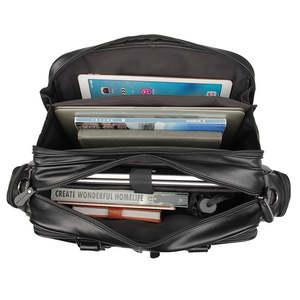 Handmade Top Grain Leather <b>Briefcase</b> Multi Pocket Organizer Smart Utility Laptop Business Bag with Functional Mini Compartments - Product Image 6