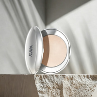 Boîtier compact rond en argent 8g personnalisé, en plastique ABS, vide, pour fond de teint cushion, emballage cosmétique de maquillage