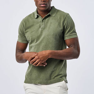 Polos de golf verdes con cremallera para hombre de primera calidad, polos casuales con cuello a la moda, polos transpirables en venta - Product Image 3