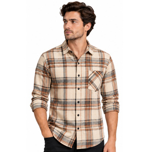 <b>Mens</b> <b>Flannel</b> <b>Shirt</b> Plaid Casual Button Down Checkered Workwear Outdoor Clothing Custom Wholesale Manufacturer OEM ODM Daily Wear - Product Image 1