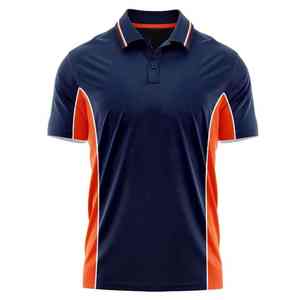 Polo de golf para hombre de mezcla de algodón de alto rendimiento, listo para sublimación, con cremallera de un cuarto, cuello vuelto, tejido suave, atlético, elegante e informal. - Product Image 3