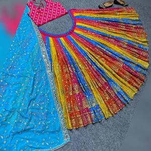 Último diseñador Faux Georgette bordado trabajo Lehenga Choli por FabZone - Product Image 2