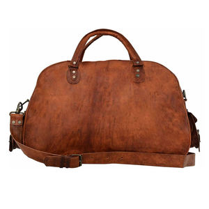 Nouveau sac de voyage en cuir Crazy Horse personnalisé, grande capacité, sac de sport portable pour hommes, sac de voyage en cuir véritable pour courtes distances - Product Image 2