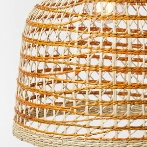 Colorful, <b>round</b> chandeliers woven from seagrass, pendant lights for decorating the living room and dining <b>table</b>. - Product Image 3