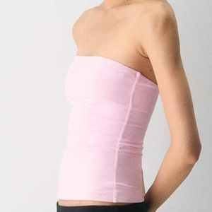 Women's Strapless <b>Cropped</b> Tube <b>Top</b> Solid Color Cotton Spandex Made Minimalist Style Slim Fit Spring Summer Wear Shirt <b>Tops</b> - Product Image 2