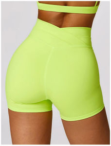 Shorts de yoga pour femmes fabriqués au Pakistan, à prix bas, taille haute élastique, couleur unie, légers, respirants, vente chaude - Product Image 6