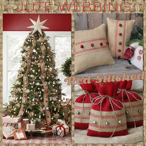 Jute 3.5 Inch Webbing Burlap Eco-Friendly Moisture-Absorbent Abrasion-Resistant Upholstery <b>Ribbon</b> Heavy Duty Furniture <b>Christmas</b> - Product Image 4