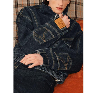 Custom Men's Denim <b>Jacket</b> Distressed Washed Cotton Casual Streetwear <b>Jacket</b> OEM ODM Private Label Wholesale - Product Image 5