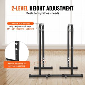 Soporte de barra de inmersión de capacidad de 440 libras, altura ajustable, Fitness, entrenamiento, estación de barra de inmersión, estabilizador, gimnasio en casa, Parallette, soporte de empuje - Product Image 3