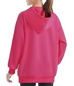 เสื้อฮู้ดเด็กผู้หญิงสีชมพูแบบขายส่ง ผ้าฝ้ายเฟรนช์เทอร์รี่เนื้อนุ่ม ระบายอากาศได้ดี - Product Image 2