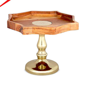 Luxuries Design Gold Metal 2 <b>Tier</b> <b>Cake</b> Stand With Decorative Branch Handle For Wedding & Party Modern Home Decor - Product Image 2