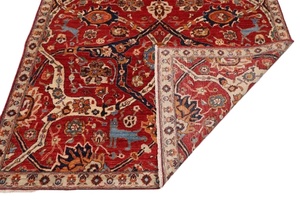 Alfombra de Lana Roja con Medallón de Alta Calidad, Tejida a Mano, Estilo Bohemio Tradicional, Alfombra Tribal Oriental Vintage para Decoración del Hogar - Product Image 6