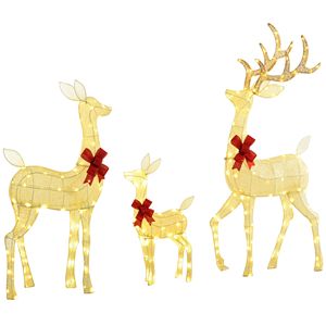 Juego de 3 Renos Navideños Iluminados con LED de 4.5 Pies, 3 Modos, Decoraciones de Renos con Estacas en Forma de Z - Product Image 1