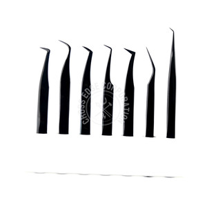 Pinzas de Precisión para Pestañas con Punta de Fibra 90 °   Pinza Curva para Extensión de Pestañas, Herramienta de Volumen de Acero Inoxidable - Product Image 6