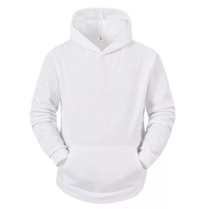 <b>Men's</b> Hooded Sweatshirt Regular Fit Solid Color Pocket Design Casual Winter Wear Long Sleeve Fleece Fabric 100% Cotton - Product Image 2