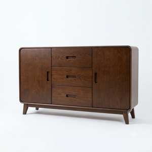 <b>Midcentury</b> Modern Solid Wood Living Room Cabinet 3 Drawer 2 Door Storage <b>Sideboard</b> Console Furniture - Product Image 1