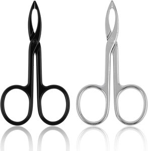 Ensemble de pinces à sourcils courbées en acier inoxydable sans soudure, étui en PU, pointes inclinées, pinces de précision durables, classiques - Product Image 5