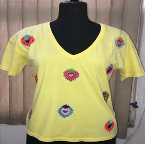 Camiseta de Algodón con Cuello en V para Mujer, Suministro al por Mayor del Fabricante al Mejor Precio - Product Image 2