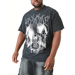 Camiseta de hombre personalizada de alta calidad, 100% algodón, estilo vintage, tallas grandes, gruesa, lavada al ácido, estilo streetwear. - Product Image 1