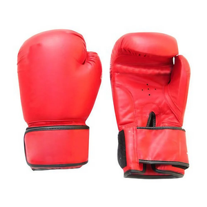 Gants de boxe en cuir rouge, à doigts entiers, avec fermeture à lacets au poignet, équipement d'entraînement pour adultes - Product Image 6