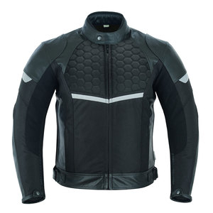 Blouson de moto moderne coupe ajustée grande taille coupe-vent en cuir véritable souple avec fermeture éclair confortable pour les voyages décontractés - Product Image 1